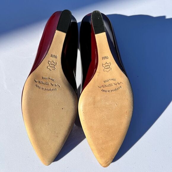 Via Spiga Red Wedge Heel Pointed Toe Shoe Size 9 1/2 - Picture 13 of 14